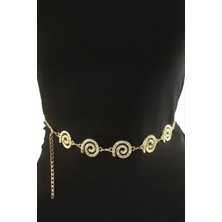 Uravas Store Çiçek Metal Zincir Kemer