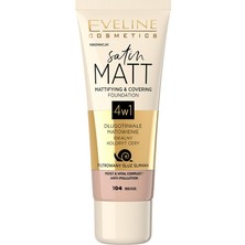 Ozka Concept Eveline Cosmetics Satın Matt Matlaştırıcı & Kapatıcı Saten Mat Fondöten 104 Beıge