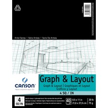 Ozka Concept Canson Sanatçı Grafik Kağıdı, 4x4 Izgara, 21,6X27,9 Cm, 40 Yaprak, Katlanır Ped
