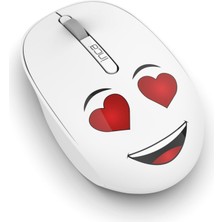 Ozka Concept Inca Wenny IWM-245BT Desi̇ng 3D Mouse- Beyaz, Sevimli Emoji Karakterli,2.4 Ghz Nano Usb,erg