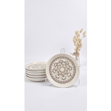 Tezyinat Wood Naya Porselen 6'lı Çay Tabağı