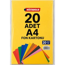 Ozka Concept Nistabolje 20 Adet A4 Renkli Fon Kartonu 23 x 34 cm 10 Renk
