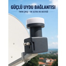 Fırsatkolik Mey Ithalat® 4K Ultra Hd Twin Lnb Çift Uydu Çıkışlı Ku Band Çanak Anten Lnb 0.1 Db