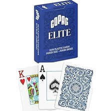 Uravas Store Copag ELITE%100 Plastik Oyun Kartları, Poker Boyu Endeks Tek Deste, Mavi