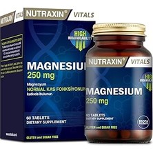 Uravas Store Nutraxin Vitals Magnesium 250 Mg 60 Tablet Takviye Edici Gıda