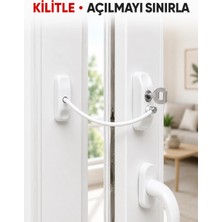 Uravas Store Pencere Açılma Emniyet Kilidi Beyaz Kablolu Anahtarlı Çocuk Güvenlik Aparatı