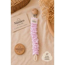 Nünüco Atelier Bebek Emzik Askısı Ahşap Klipsli %100 Pamuk Kumaş Desenli Model