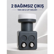 Fırsatkolik Mey Ithalat® Çift Çıkışlı Twin Lnb 4K Ultra Hd Uyumlu Ku Band Uydu Anten Başlığı 0.1 Db