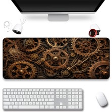 Sonictouch Klavye Mousepad 40X90CM Dikişsiz Pürüzsüz Sıvı Geçirmez Kaymaz Taban Bronz Çarklar