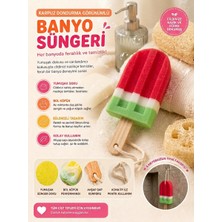 Didemmce Karpuz Şekilli Çocuk Banyo Süngeri, Ahşap Saplı Askılı Duş Süngeri, Renkli Banyo Lifi,çocuk,eğlenceli Banyo Ürünü
