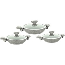 Ozka Concept Oms 3004 6 Parça Bio Granit Sahan Takımı Gri