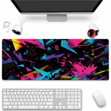 Sonictouch Klavye Mousepad 32X70CM Dikişsiz Pürüzsüz Sıvı Geçirmez Kaymaz Taban Retro Patlama