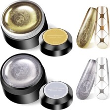 Ozka Concept Fontenay Metallic Gel Tırnak Dizaynı Için Gold-Gümüş Set Gümüş
