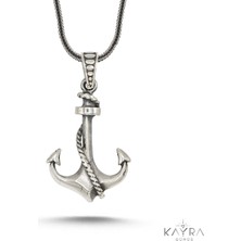 Kayra Mücevher 925 Ayar Gümüş Deniz Çapası Kolye
