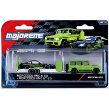 Majorette Mercedes-Amg Deluxe Trailer - Mercedes-Amg Glc 63 S - Merecedes-Amg Gt 63