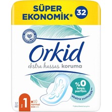 Ozka Concept Orkid Extra Hassas Hijyenik Ped Normal (Boy 1) Süper Ekonomik Paket 32 Adet Ped