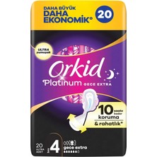 Ozka Concept Orkid Platinum Hijyenik Ped Gece Ekstra (Boy 4) 20 Adet Ped