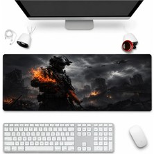 Sonictouch Klavye Mousepad 32X70CM Dikişsiz Pürüzsüz Sıvı Geçirmez Kaymaz Taban Ateş Hattı