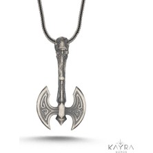 Kayra Gümüş 925 Ayar Gümüş  Viking Balta Kolye