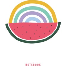 Ozka Concept Independently Published Notebook: Watermelon Rainbow - White Front (Pink Back Cover) | Lined Notebo