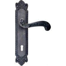3D Sepetim Antika Tarz Dekoratif Pirinç Sultan Banyo Kapı Kolu - 270X54MM, Oksit