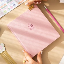 Ozka Concept 2026 Dikey Haftalık Ajanda 12 Aylık Sert Kapak 18X20 cm - Pembe