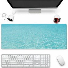 Sonictouch Klavye Mousepad 32X70CM Dikişsiz Pürüzsüz Sıvı Geçirmez Kaymaz Taban Mavi Huzur