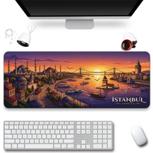 Sonictouch Klavye Mousepad 40X90CM Dikişsiz Pürüzsüz Sıvı Geçirmez Kaymaz Taban Boğaz’da Gün Batımı