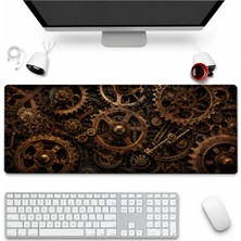 Sonictouch Klavye Mousepad 32X70CM Dikişsiz Pürüzsüz Sıvı Geçirmez Kaymaz Taban Bronz Çarklar
