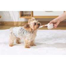 M-Pets Coto Whıte Loop Ball 6,5cm Çekmeli Örgü Top Oyuncak