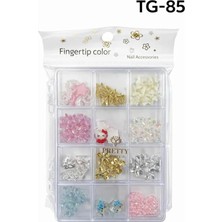 Ozka Concept Fontenay Charm 3D Tırnak Süsleme Protez Tırnak Nail Süsleme Karışık Desenli Tg-85, Çok Renkli