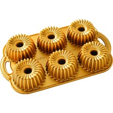 Ozka Concept Nordic Ware Backform Brilliance Bundtlette Pan Alüminyum Altın, 38 cm x 22,2 Cm, Nw 93377