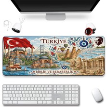 Sonictouch Klavye Mousepad 40X90CM Dikişsiz Pürüzsüz Sıvı Geçirmez Kaymaz Taban Türkiye Mozaiği