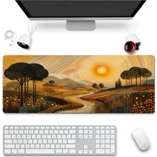 Sonictouch Klavye Mousepad 32X70CM Dikişsiz Pürüzsüz Sıvı Geçirmez Kaymaz Taban Altın Vadi