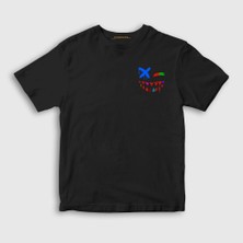 Presmono Unisex Çocuk Siyah Face Gorillaz T-Shirt