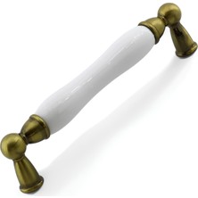 Ozka Concept Domaniç Porselen Antik Sarı Kulp 128 mm Mobilya Çekmece Mutfak Dolabı Dolap Kapak Kulplar Kulb Kulp