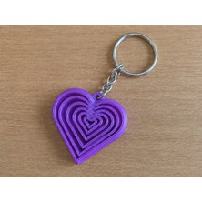 Popüler Sepet 3D Baskı Kalp Fidget Anahtarlık - Hareketli Stres Oyuncağı ve Çanta Süsü-Mor