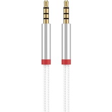 Ozka Concept Zore AU-707 Örgü Tasarımlı Aux Audio Kablo 3.5mm 1m Beyaz