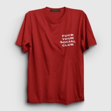 Presmono Unisex Kırmızı Your Social Club T-Shirt