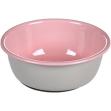 Ozka Concept Flamingo Fl Nell Boyalı Çelik Mama Kabı, Antıslıp, Gri-Pembe, 250ML