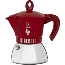 Ozka Concept - Moka Exclusive Indüksiyon: 4 Cups Ocak Üstü Espresso Pişirici - 200ML - Kırmızı Renk - A
