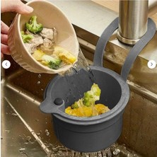 Es Dekor Tuşlu Drenajlı, Çıkarılabilir Filtreli ve Ayarlanabilir Askılı Evye Süzgeç Sepeti Lavabo Içi Çöp