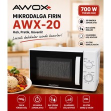 Awox 20 Litre 700W Beyaz Mikrodalga Fırın