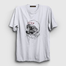 Presmono Unisex Beyaz Laika Space Traveler Cccp T-Shirt