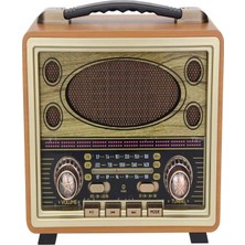 Ozka Concept Ultratekno M-2027BT Ahşap Eskitme Kaplama Radyo Fm Am Sw USB Tf Aux Destekli Hopar