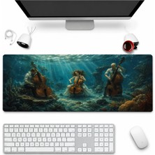 Sonictouch Klavye Mousepad 32X70CM Dikişsiz Pürüzsüz Sıvı Geçirmez Kaymaz Taban Okyanus Senfonisi