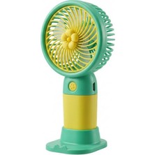 Ozka Concept Pdateknoloji Çiçek Tasarımlı Taşınabilir,şarjlı,mini El Fanı Turkuaz/sarı DD5017ATS