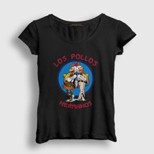 Presmono Kadın Siyah Los Pollos Hermanos Breaking Bad T-Shirt