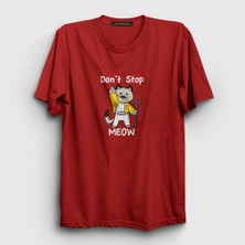 Presmono Unisex Kırmızı Meow Queen Freddie Mercury T-Shirt