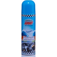 Autokit Parfümlü Torpido Parlatıcı Oto Silikonu Sprey 220 ml Ocean Araç Içi Konsol Göğüs Parlatıcı